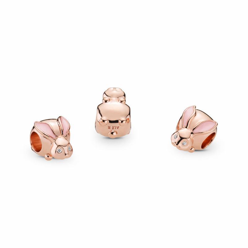 Pandora Rose™ Cute Bunny Charm - Pandora Rose/Enamel/Pink/Cubic Zirconia - Canada | HO9289TR